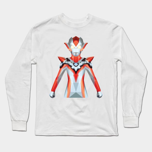 Ultrawoman Grigio (Low Poly Style) Long Sleeve T-Shirt by The Toku Verse